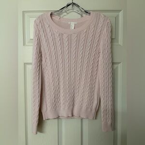Women's Pink Cable Knit Sweater
